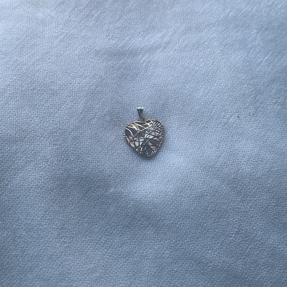 Heart Pendant Silver 925 back with 14K Yellow Gold front - Picture 3 of 4